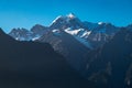 View of Aoraki Mount Cook and Mount Tasman from Lake Matheson, New Zealand Royalty Free Stock Photo