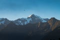 View of Aoraki Mount Cook and Mount Tasman from Lake Matheson, New Zealand Royalty Free Stock Photo