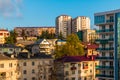 View of Sochi in light of setting sun, Russia Royalty Free Stock Photo