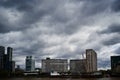 View of apartments and office buildings on Albert Embankment in London on cloudy day Royalty Free Stock Photo