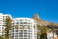View of apartments on Sea Point promenade in Cape Town South Africa Royalty Free Stock Photo