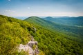 View of the Appalachian Mountains from cliffs on Big Schloss, in Royalty Free Stock Photo