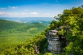 View of the Appalachian Mountains and Shenandoah Valley from cliffs on Big Schloss, in George Washington National Royalty Free Stock Photo