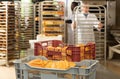 View of appetizing fresh baked bread in bakery