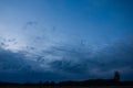 View of the approaching rain clouds