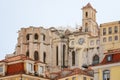 Ruined Carmo Church, Carmo Convent in Lisbon, Portugal. Royalty Free Stock Photo