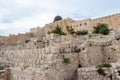 View of Aqsa Mosque from southern wall of Jerusalem. Archaeological Remains in the old city