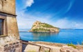 Aragonese Castle is most visited landmark near Ischia island, It Royalty Free Stock Photo