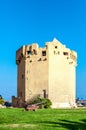 View of Aragonese tower in Porto Torres harbour