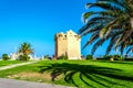 View of Aragonese tower in Porto Torres harbour