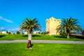 View of Aragonese tower in Porto Torres harbour