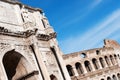 View of Arc and Colosseum in rome