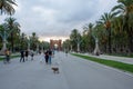 View from Arc de Triomf in Barcelona Spain