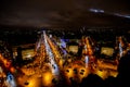 view from Arc de triomphe at night,Photo image a Beautiful panoramic view of Paris Metropolitan City Royalty Free Stock Photo