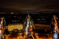 view from Arc de triomphe at night,Photo image a Beautiful panoramic view of Paris Metropolitan City Royalty Free Stock Photo