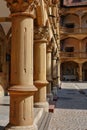 View of the arcades in the arcaded courtyard of the old castle in Stuttgart, Germany Royalty Free Stock Photo