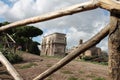 View of The Arch of Constantine from a wooden fence in Rome, Italy Royalty Free Stock Photo