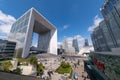 The Arch of La Defense and business district center of Paris West Royalty Free Stock Photo