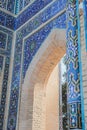 View of the arch with oriental patterns in Amir Temur Mausoleum Gur-i Amir ÃÂ¡omplex Royalty Free Stock Photo