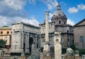 Arch of Septimius Severus and the column of Phocas Royalty Free Stock Photo