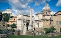 View of the Arch of Septimius Severus and the column of Phocas Royalty Free Stock Photo
