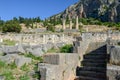 View at the archaeological site of Delfi in Greece Royalty Free Stock Photo
