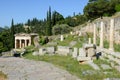 View at the archaeological site of Delfi in Greece Royalty Free Stock Photo
