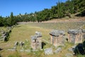 View at the archaeological site of Delfi in Greece Royalty Free Stock Photo
