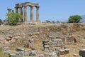 View at the archeolgical site of ancient Corinth in Greece Royalty Free Stock Photo