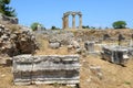 View at the archeolgical site of ancient Corinth in Greece Royalty Free Stock Photo