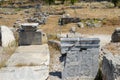 View at the archeolgical site of ancient Corinth in Greece Royalty Free Stock Photo
