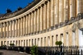 A view of the architecture of the Georgian buildings of the Royal Crescent in Bath Royalty Free Stock Photo