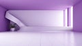 View of Architecture modern purple and white theme background generative AI Royalty Free Stock Photo