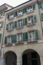 Bern, Switzerland - August 12, 2019 - view of the architecture of the old town in the capital Royalty Free Stock Photo