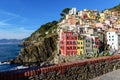 View of the architecture of Riomaggiore town. Riomaggiore is one of the most popular town in Cinque Terre National park, Italy Royalty Free Stock Photo