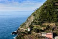 View of the architecture of Riomaggiore town. Riomaggiore is one of the most towns in Cinque Terre National park, Italy Royalty Free Stock Photo