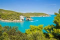 View of Architello or San Felice arch, on Gargano coast, Apulia, Italy. Royalty Free Stock Photo