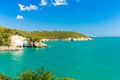 View of Architello or San Felice arch, on Gargano coast, Apulia, Italy. Royalty Free Stock Photo