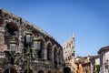 View of Arena di Verona, Roman amphitheater on a sunny day in Verona, Italy