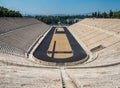 View of the arena and the stands of Panathenaic Stadium in Athens, Greece Royalty Free Stock Photo