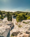 View from Areopagus Hill ,Mars Hill, Athens, Greece Royalty Free Stock Photo