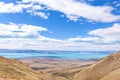 View of Argentinean lake, from the top of mount `Cerro Moyano Royalty Free Stock Photo