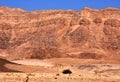 View on the arid mountain countryside in Timna Park located in Negev desert in Israel near town Eilat. Royalty Free Stock Photo