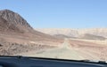 View on the arid mountain countryside in Timna Park located in Negev desert in Israel.