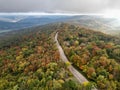 View of Arkansas State Route 71 winding through the Ozark Mountains