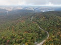 View of Arkansas State Route 71 winding through the Ozark Mountains