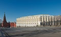 View of the Armoury Chamber and Borovitskaya tower Kremlin Royalty Free Stock Photo