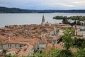 View at Arona and Lake Maggiore, Italy