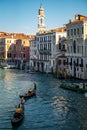 View around the grand canal and classical building in venetian styles before autumn in Venice , Italy Royalty Free Stock Photo