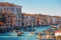 View around the grand canal and classical building in venetian styles before autumn in Venice , Italy Royalty Free Stock Photo